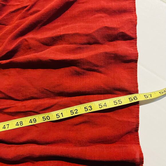 Nine West High Neck Sleeveless Tie Neck Tiered Maxi Dress Size L Large Burgundy - Picture 7 of 8